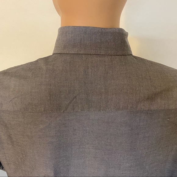 Giorgio Armani Le Collezioni Men's Button Up Dress Shirt Gray 15.5" 100% Cotton - Picture 8 of 14